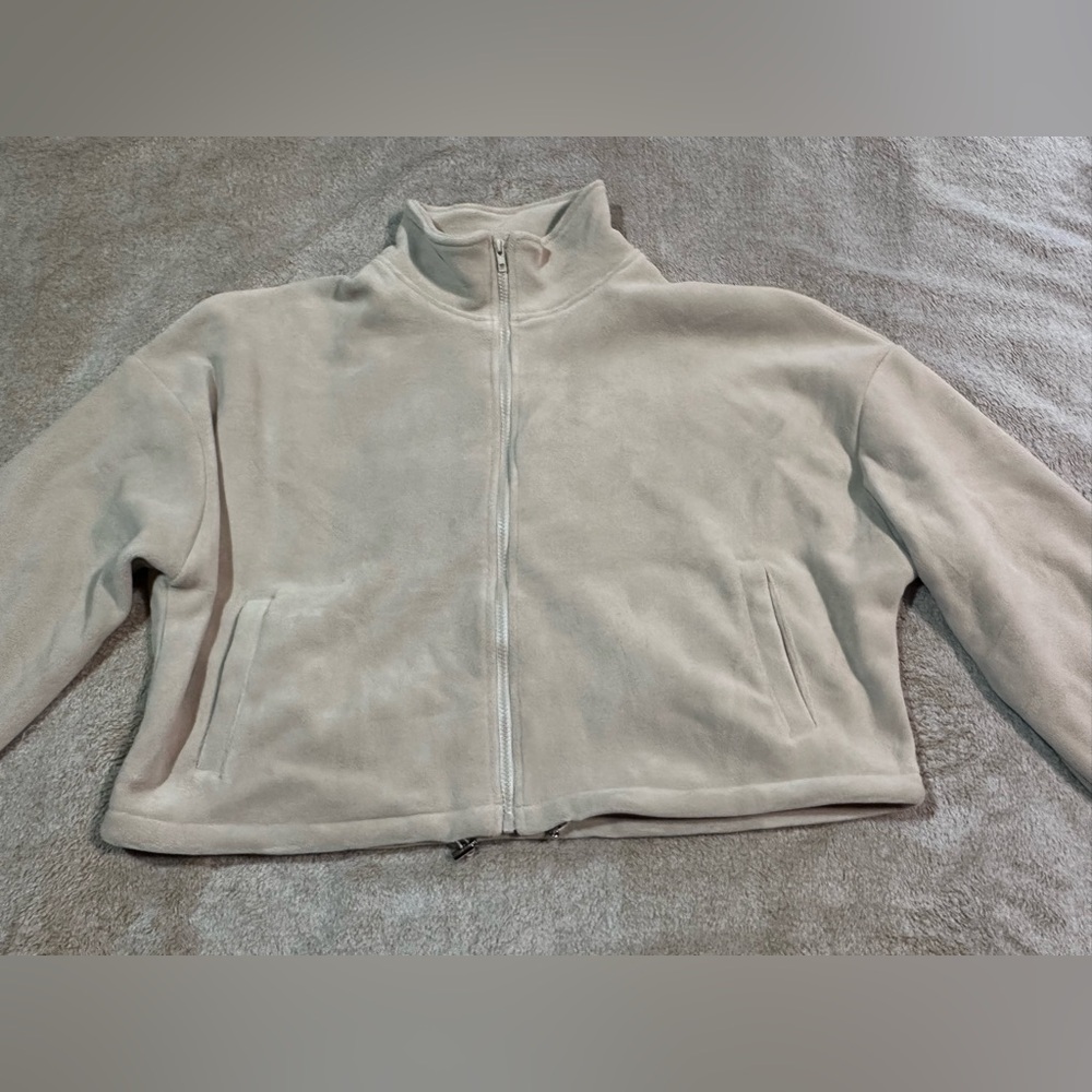 cropped zip up sweater, size XL